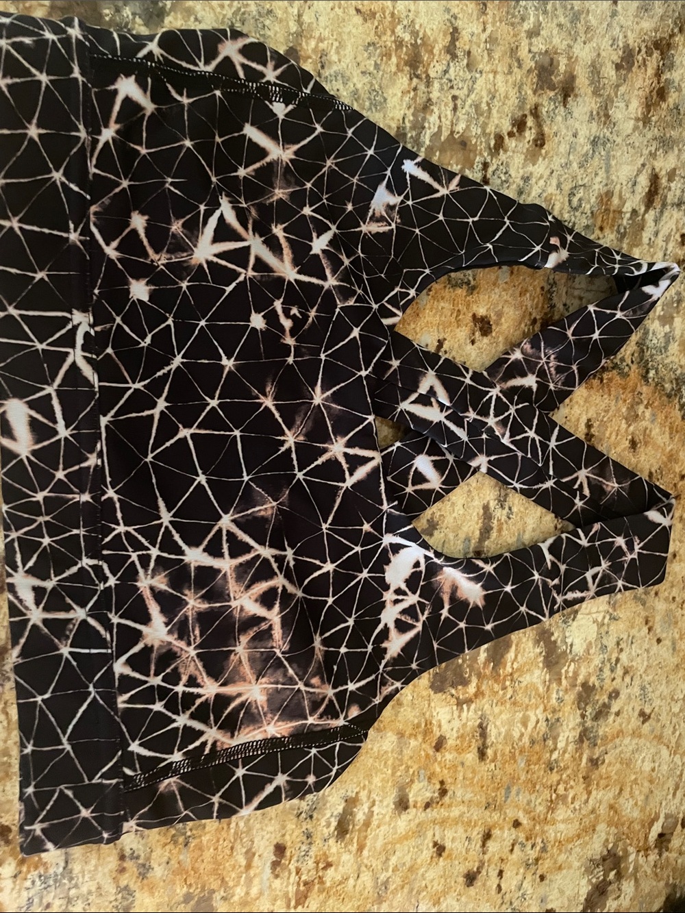lululemon athletica Black & White Geometric Strappy Sports Bra